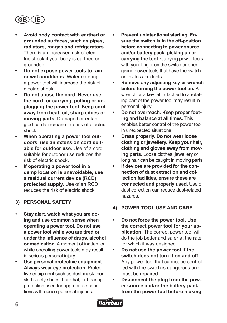 Gb ie | Florabest FGS 10 A1 User Manual | Page 6 / 18
