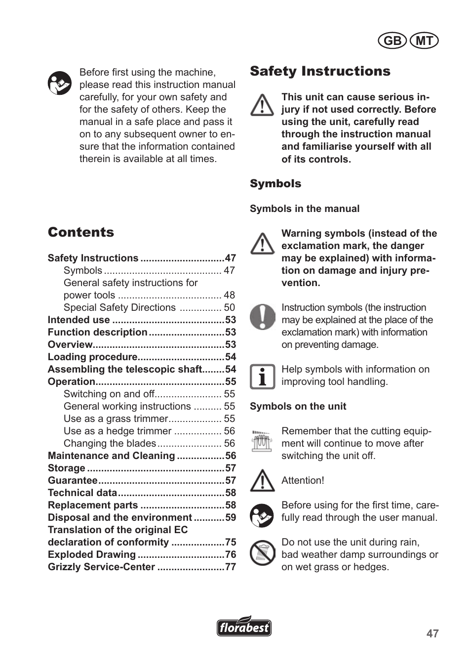 Florabest FGS 10 A1 User Manual | Page 47 / 78
