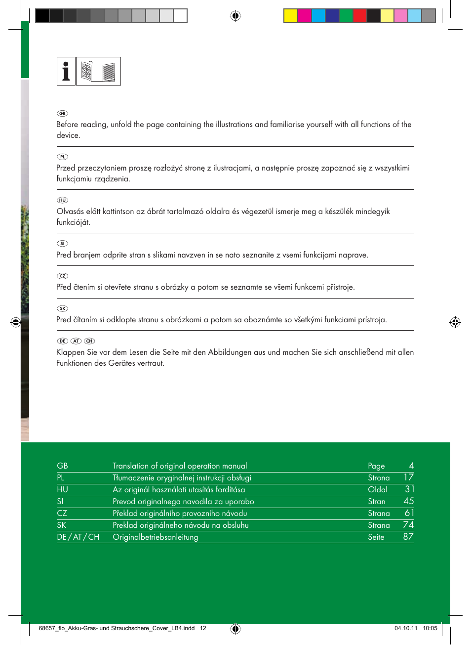 Florabest FGS 10 A1 User Manual | Page 2 / 106