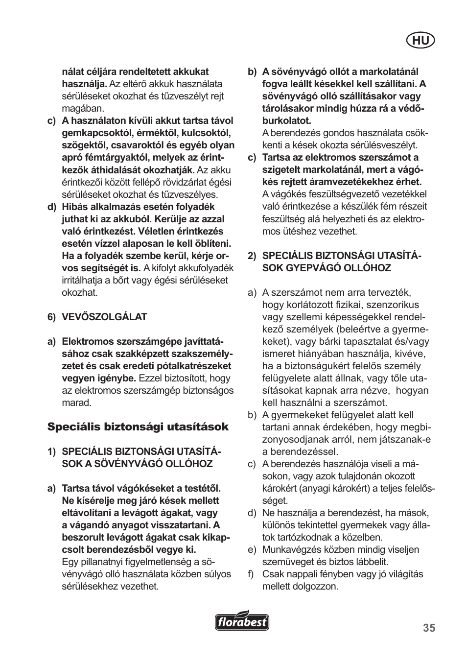 Florabest FGS 10 A1 User Manual | Page 35 / 106