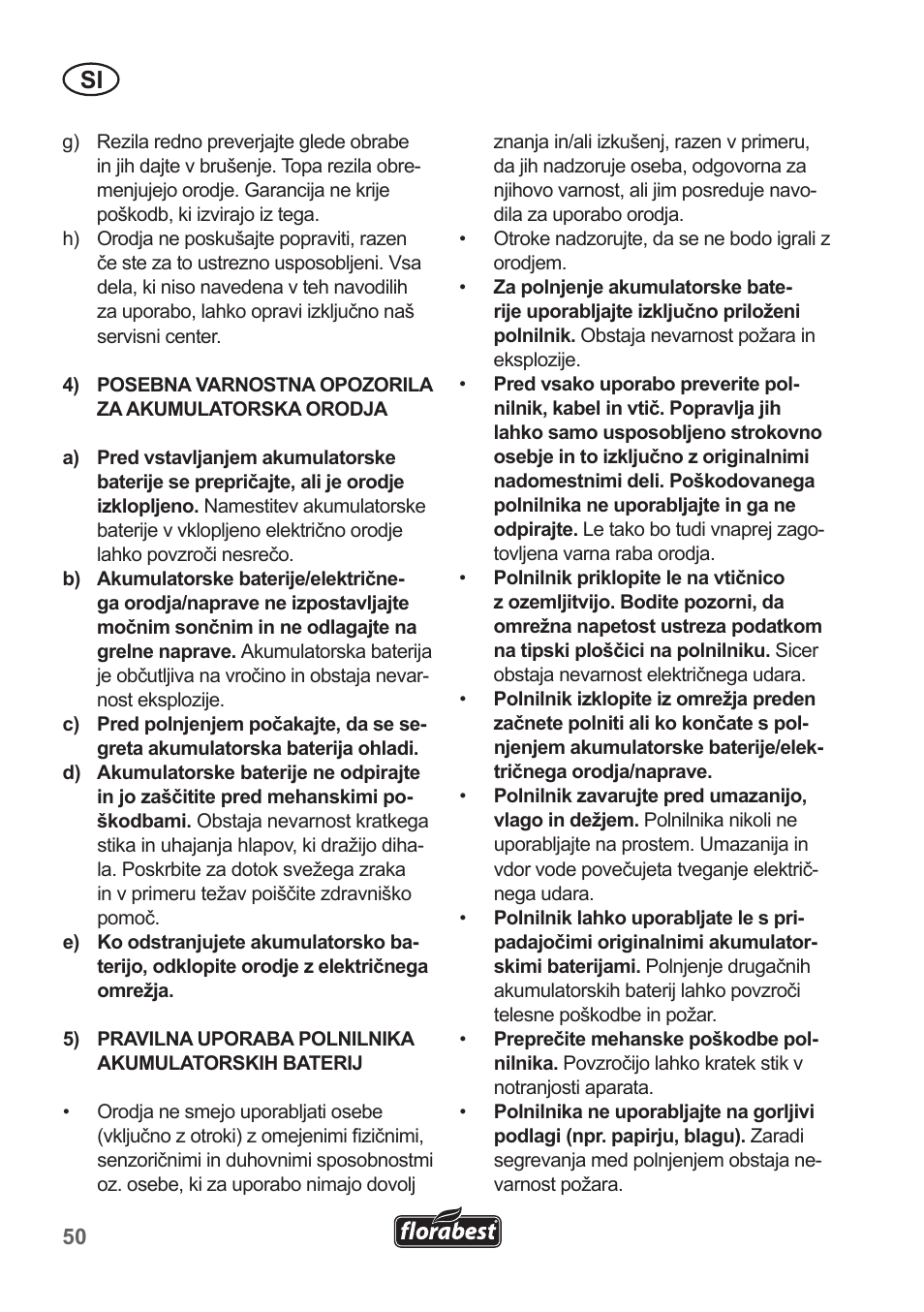 Florabest FGS 10 A1 User Manual | Page 50 / 106