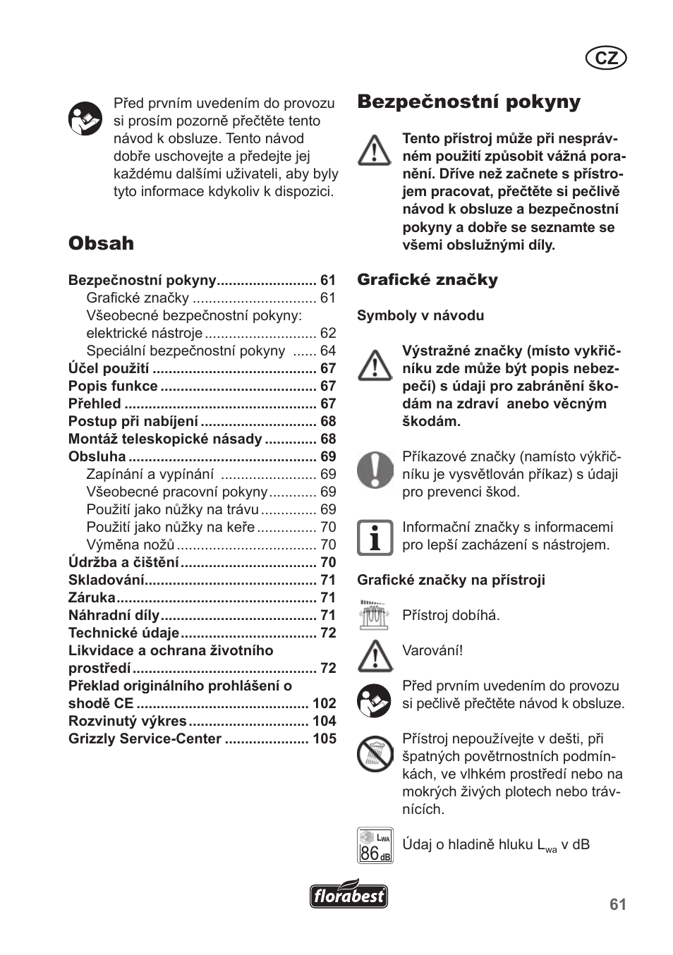 Florabest FGS 10 A1 User Manual | Page 61 / 106