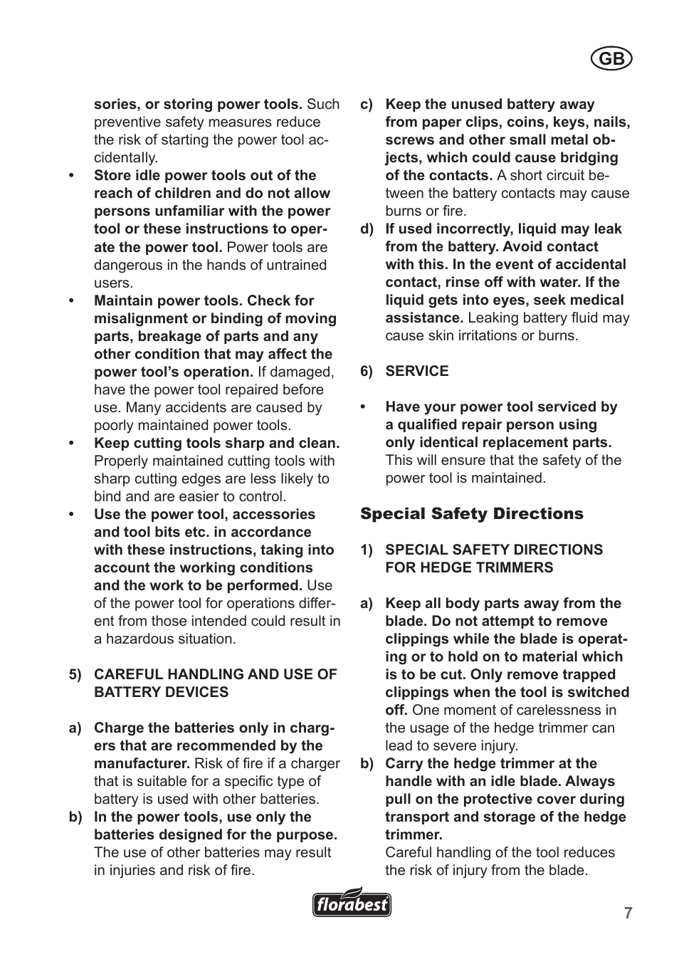 Florabest FGS 10 A1 User Manual | Page 7 / 106