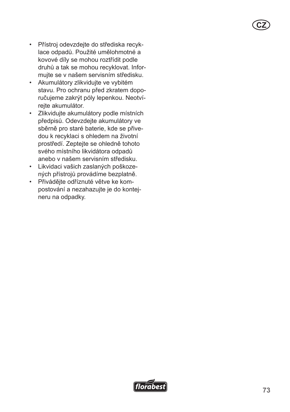 Florabest FGS 10 A1 User Manual | Page 73 / 106