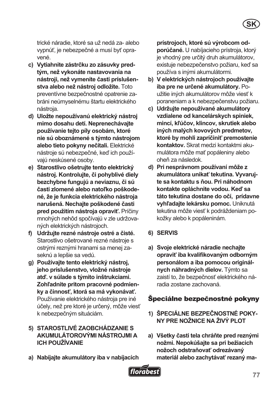 Florabest FGS 10 A1 User Manual | Page 77 / 106