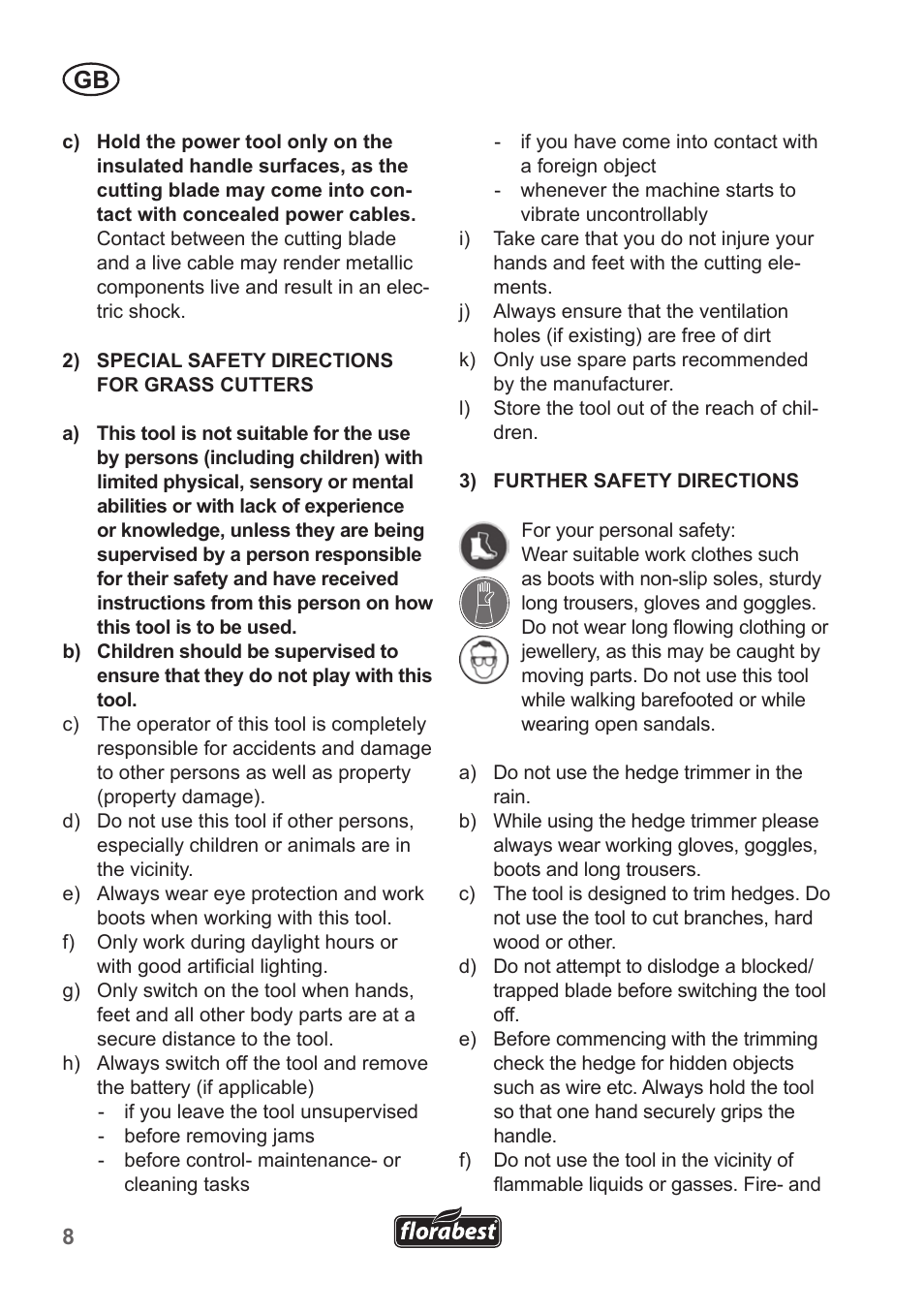 Florabest FGS 10 A1 User Manual | Page 8 / 106