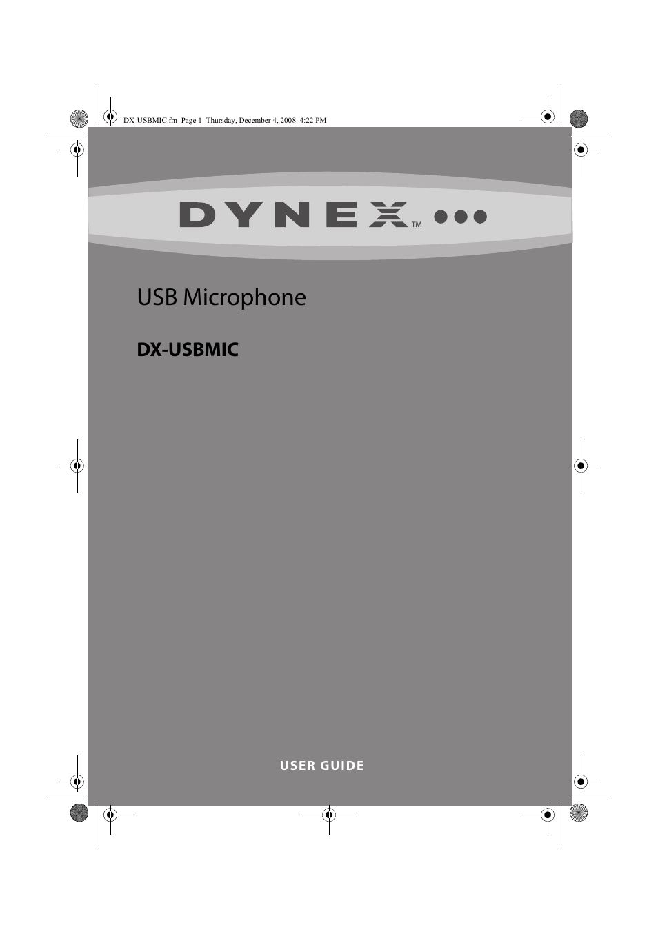 Dynex DX-USBMIC User Manual | 8 pages