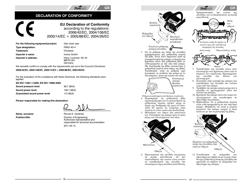 Declaration of conformity | Florabest FBKS 4015 User Manual | Page 18 / 32