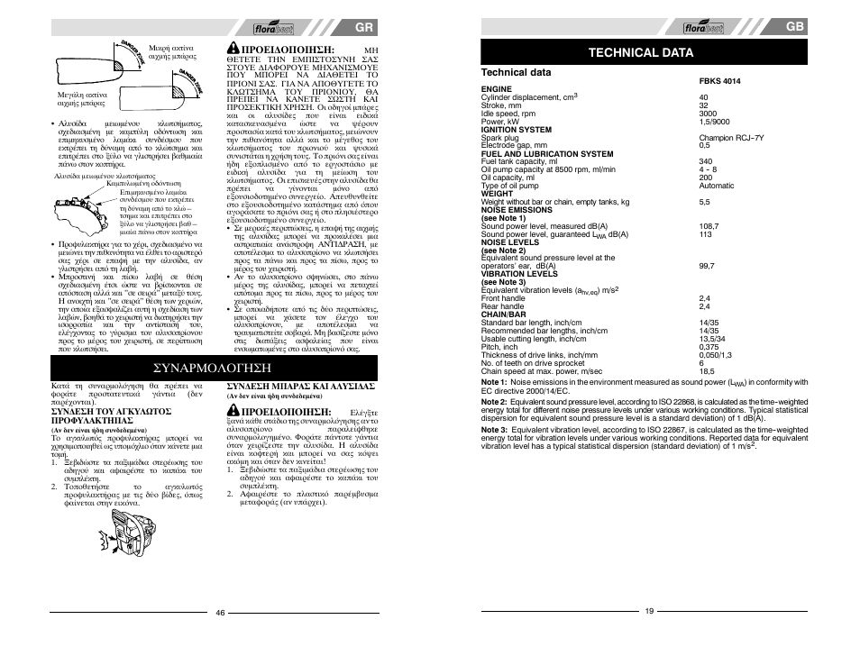 Συναρμολογηση, Technical data | Florabest FBKS 4015 User Manual | Page 19 / 32