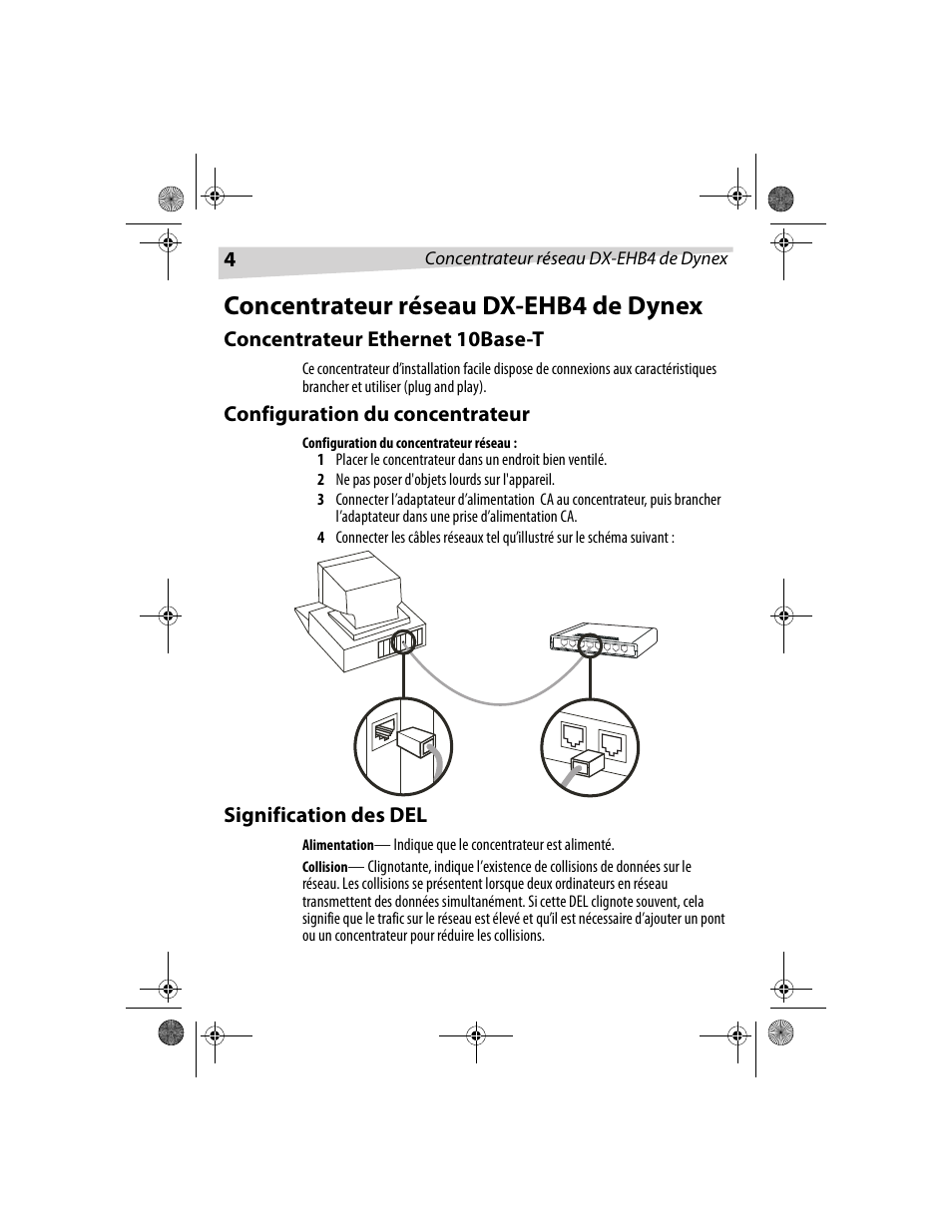 Concentrateur réseau dx-ehb4 de dynex | Dynex DX-EHB4 User Manual | Page 4 / 8