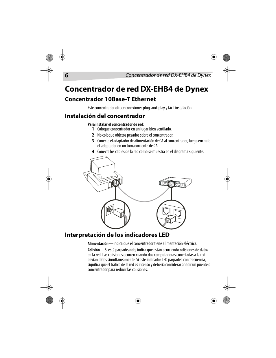 Concentrador de red dx-ehb4 de dynex | Dynex DX-EHB4 User Manual | Page 6 / 8
