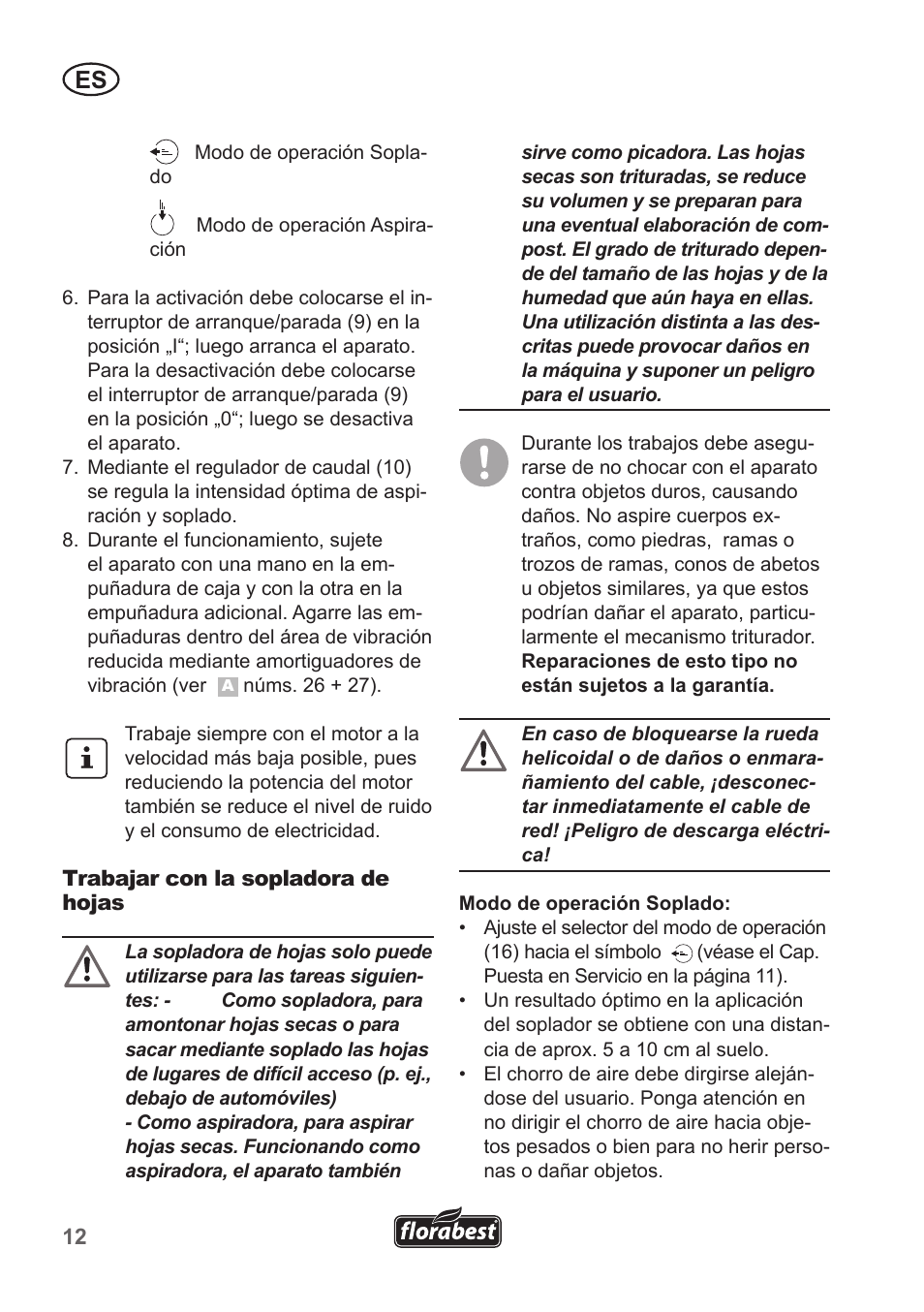 Florabest FLB 2500 A2 User Manual | Page 12 / 79