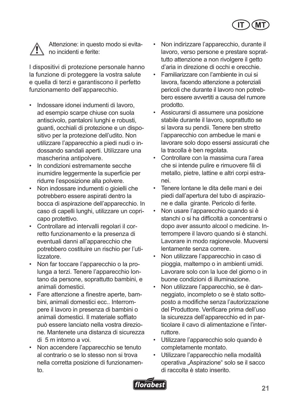 It mt | Florabest FLB 2500 A2 User Manual | Page 21 / 79