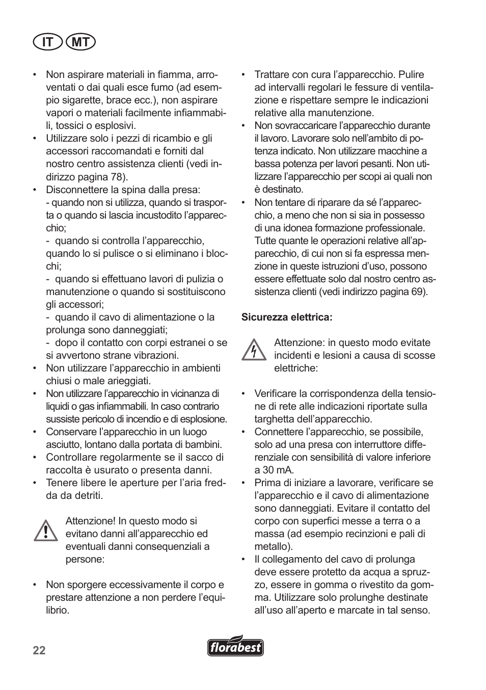 It mt | Florabest FLB 2500 A2 User Manual | Page 22 / 79