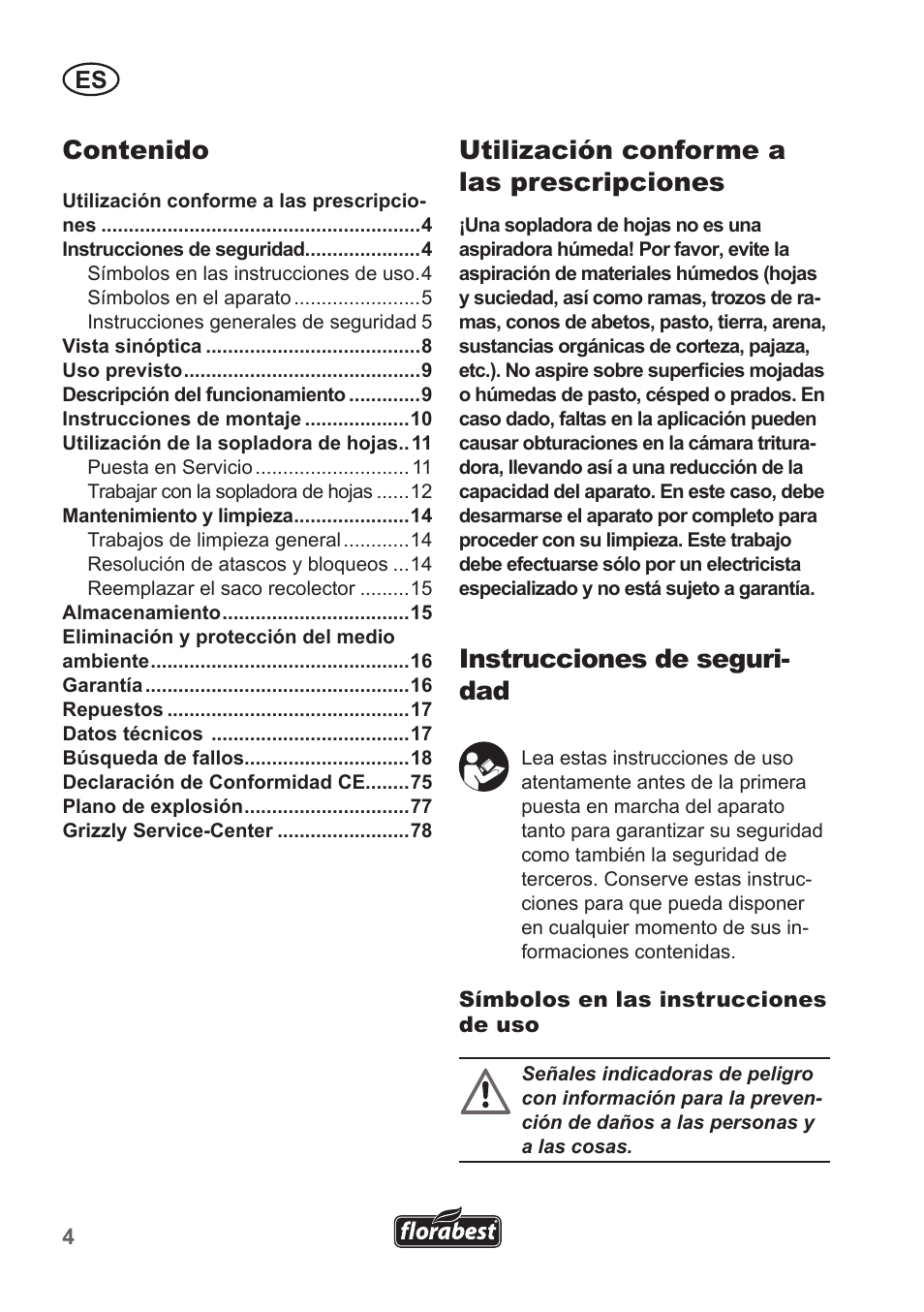 Florabest FLB 2500 A2 User Manual | Page 4 / 79