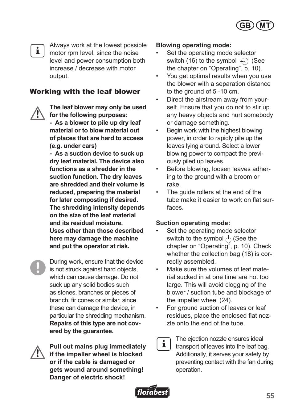 Gb mt | Florabest FLB 2500 A2 User Manual | Page 55 / 79