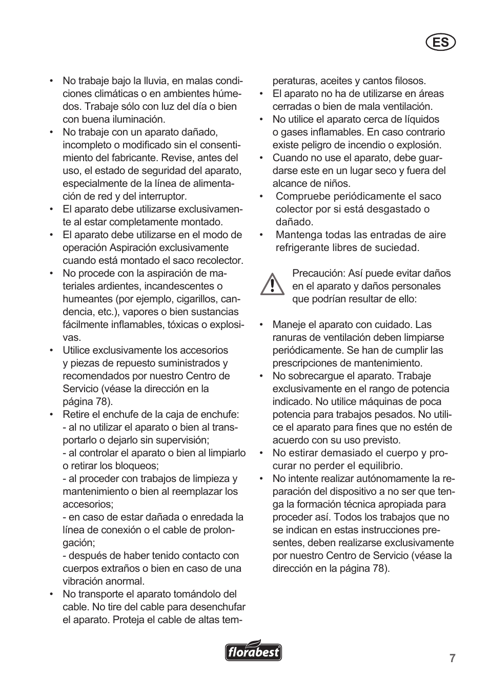 Florabest FLB 2500 A2 User Manual | Page 7 / 79