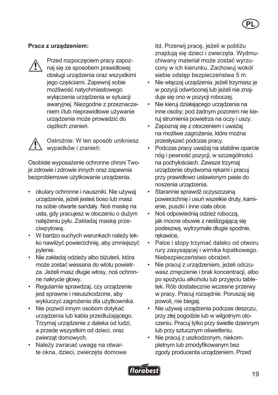 Florabest FLB 2500 A3 User Manual | Page 19 / 110