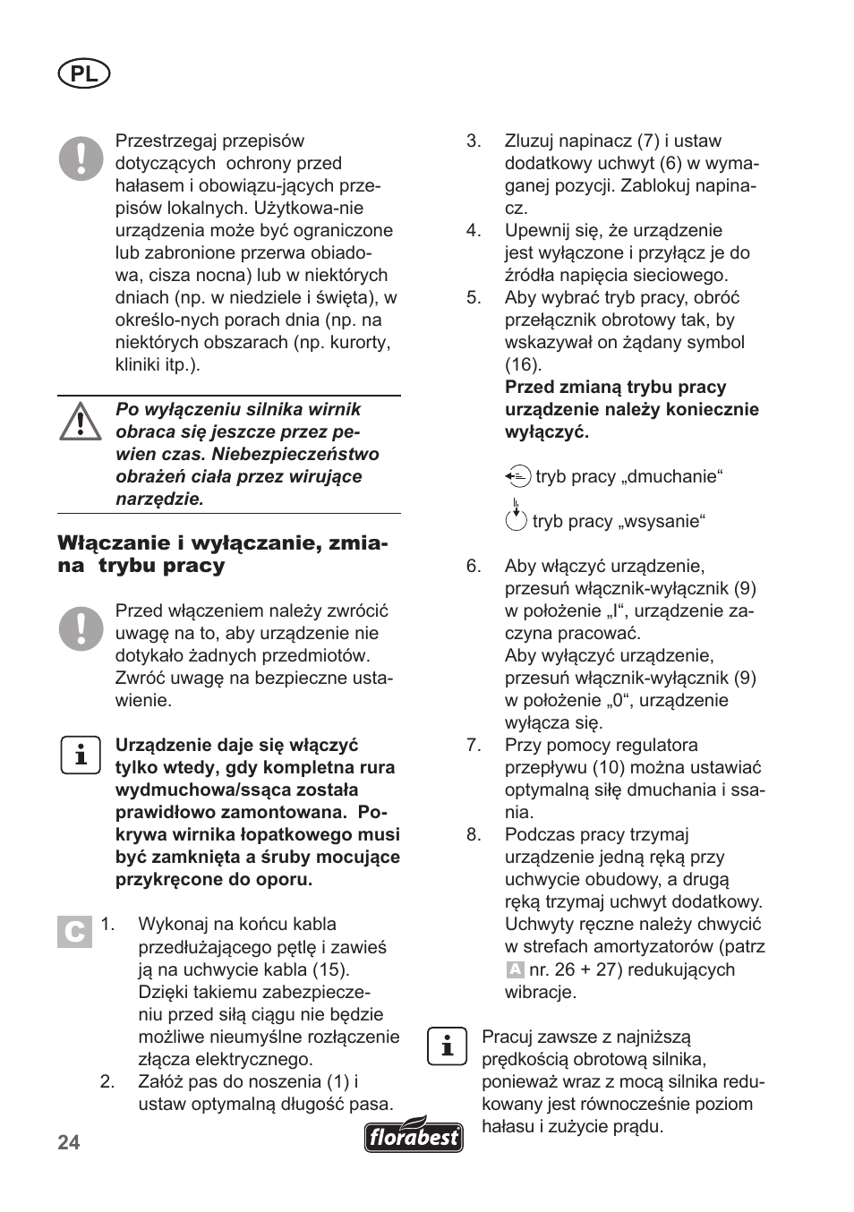 Florabest FLB 2500 A3 User Manual | Page 24 / 110