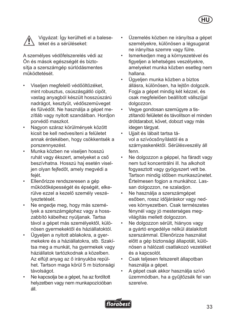 Florabest FLB 2500 A3 User Manual | Page 33 / 110