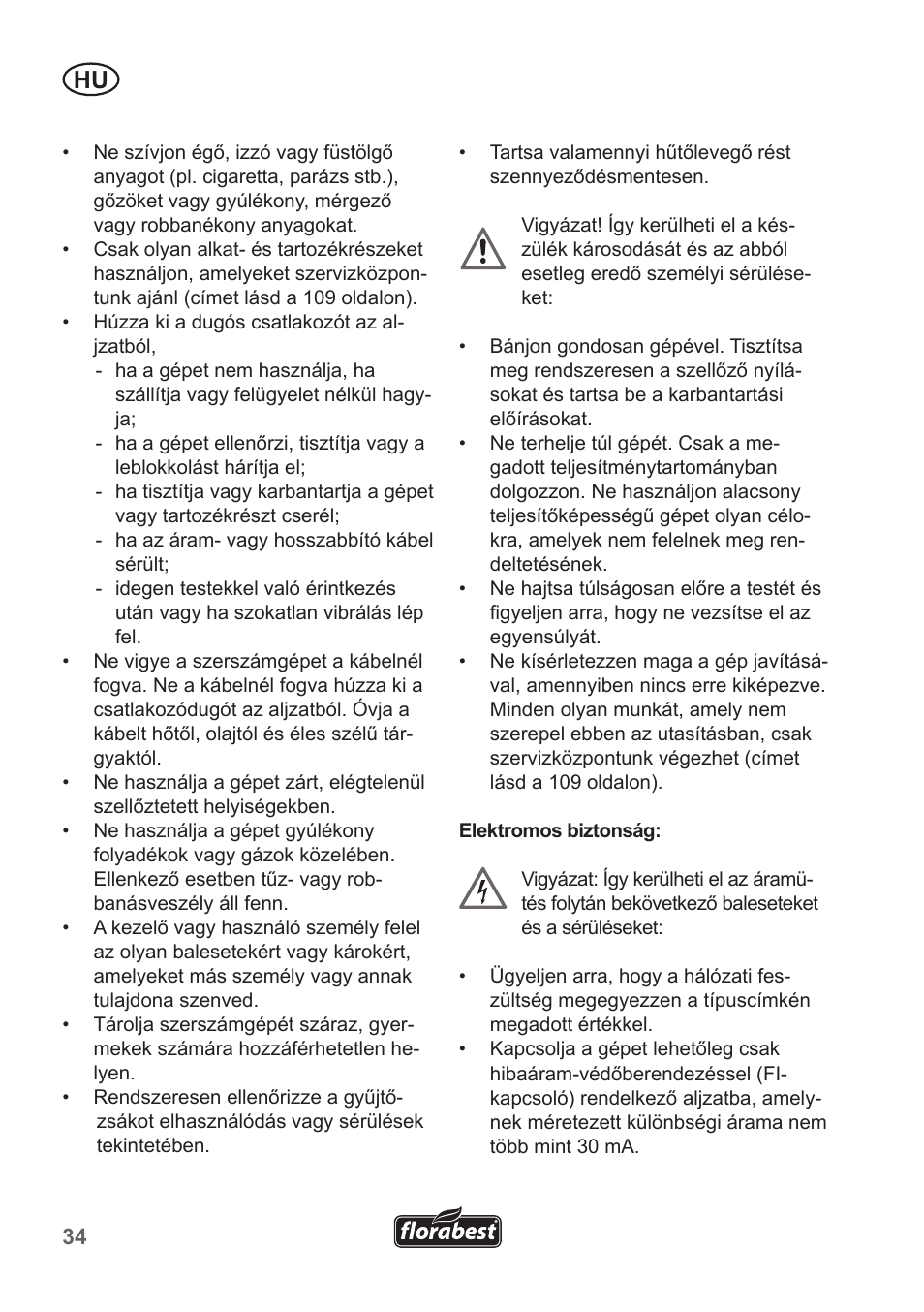 Florabest FLB 2500 A3 User Manual | Page 34 / 110