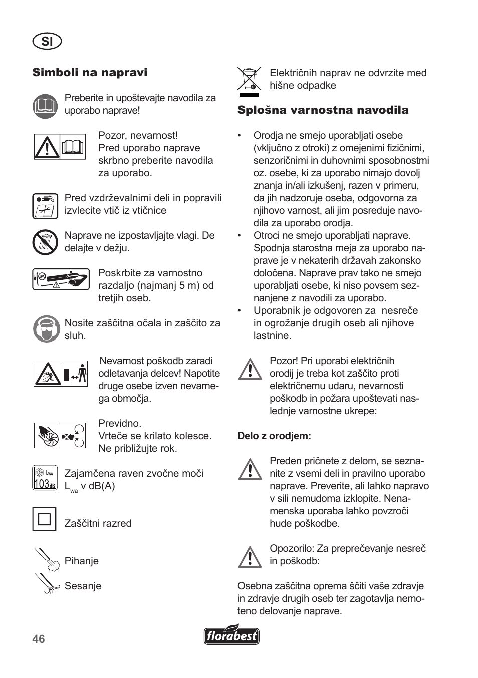 Florabest FLB 2500 A3 User Manual | Page 46 / 110