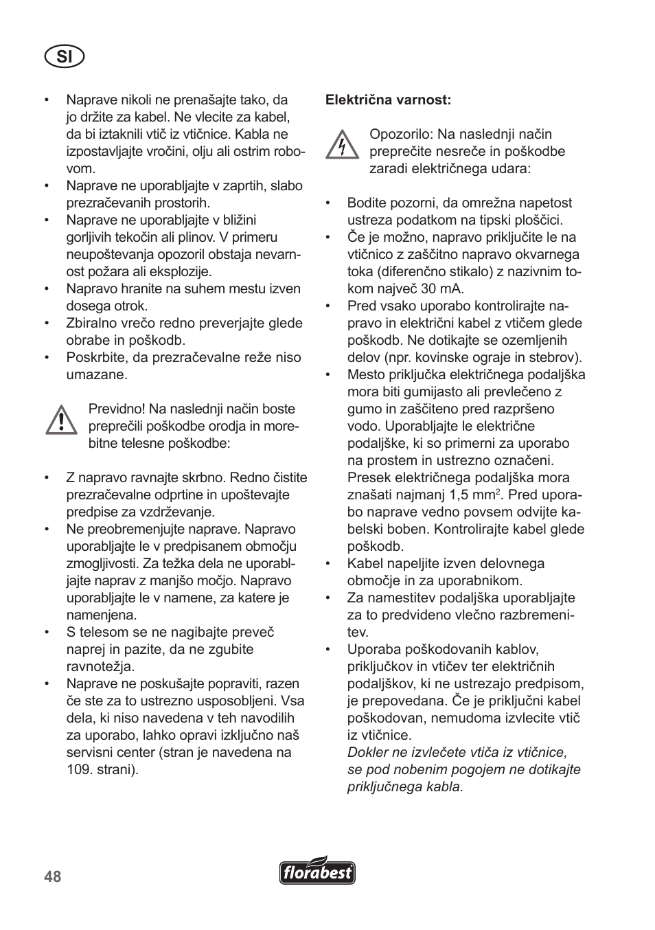 Florabest FLB 2500 A3 User Manual | Page 48 / 110