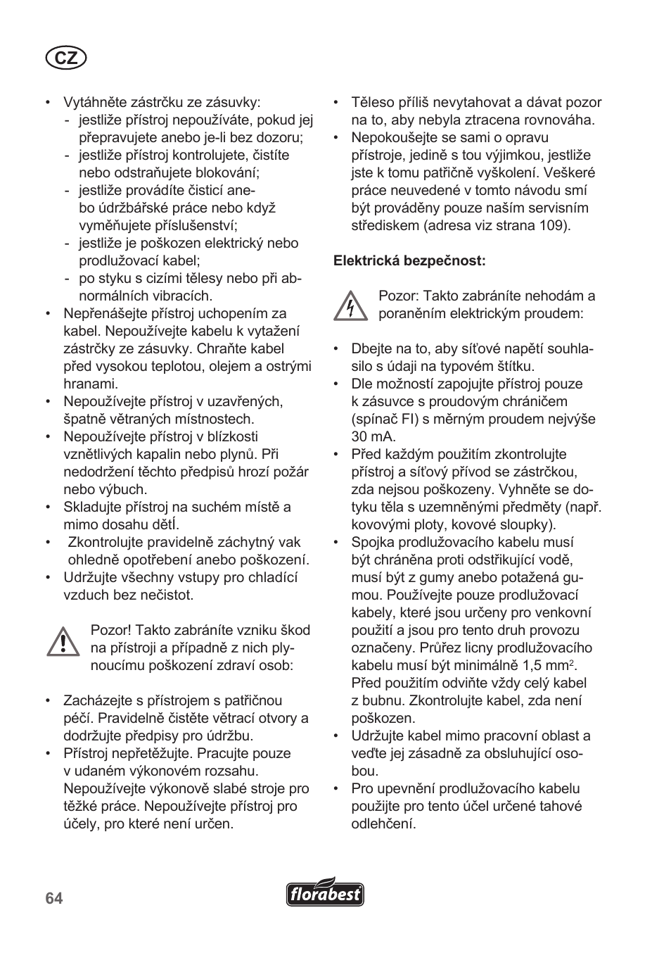 Florabest FLB 2500 A3 User Manual | Page 64 / 110