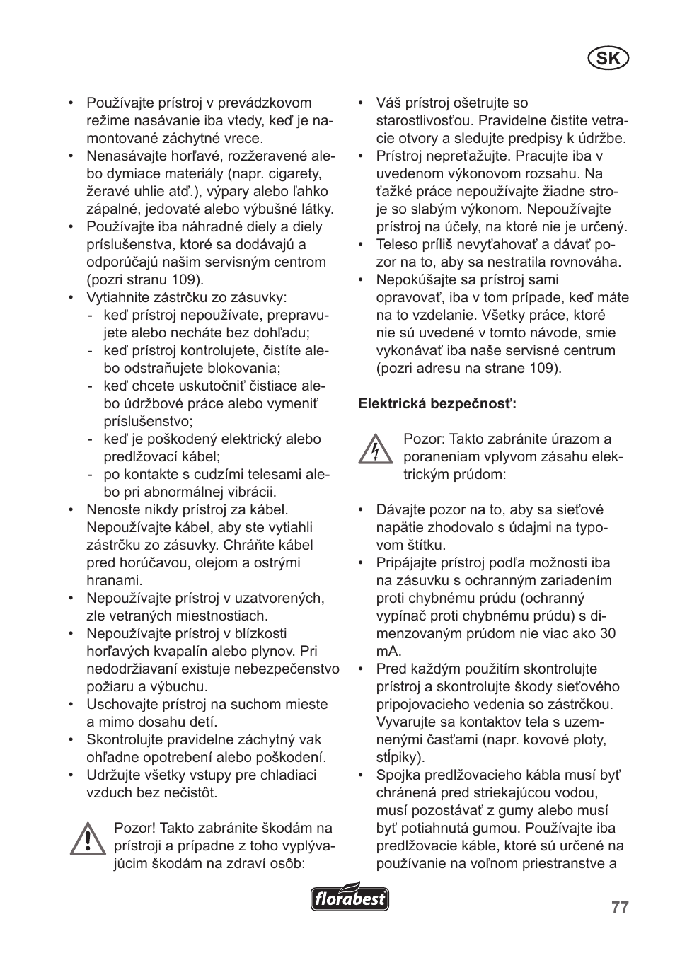 Florabest FLB 2500 A3 User Manual | Page 77 / 110