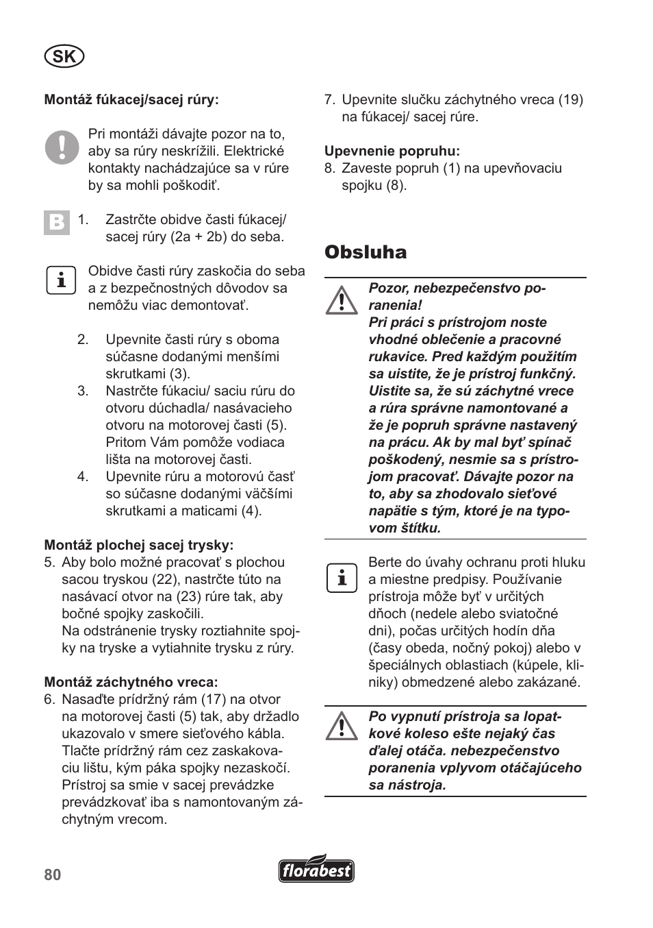 Obsluha | Florabest FLB 2500 A3 User Manual | Page 80 / 110