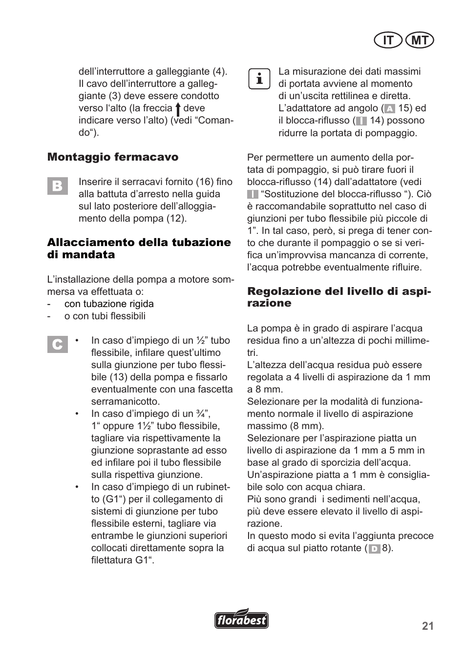 It mt | Florabest FTP 400 A1 User Manual | Page 21 / 70