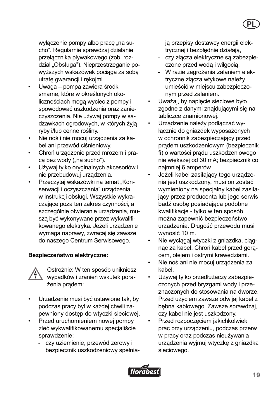 Florabest FTP 400 A1 User Manual | Page 19 / 94