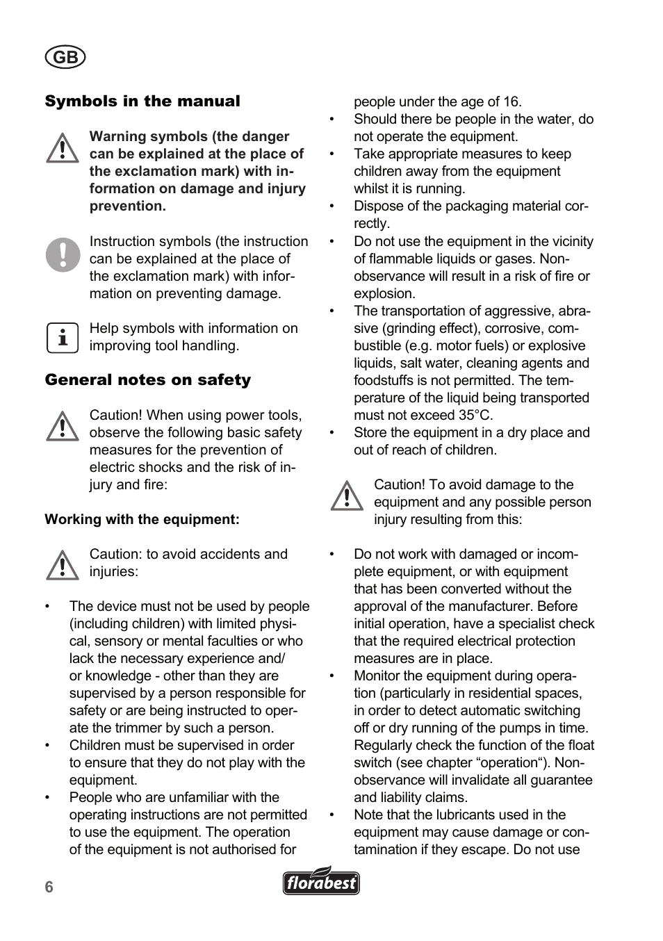 Florabest FTP 400 A1 User Manual | Page 6 / 94