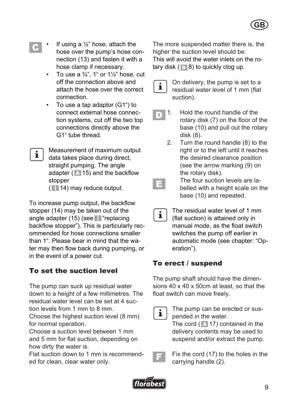 Florabest FTP 400 A1 User Manual | Page 9 / 94