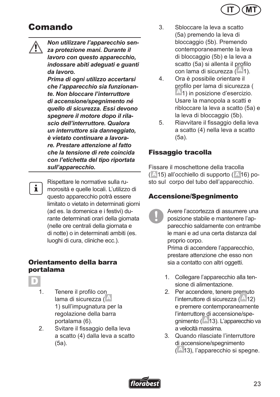 Comando, Mt it | Florabest FHL 900 A1 User Manual | Page 23 / 70