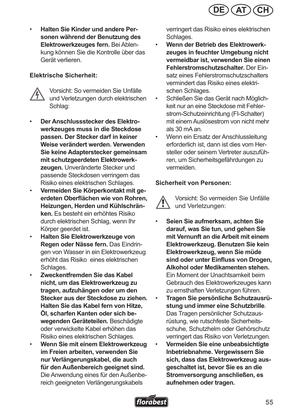Ch at de | Florabest FHL 900 A1 User Manual | Page 55 / 70