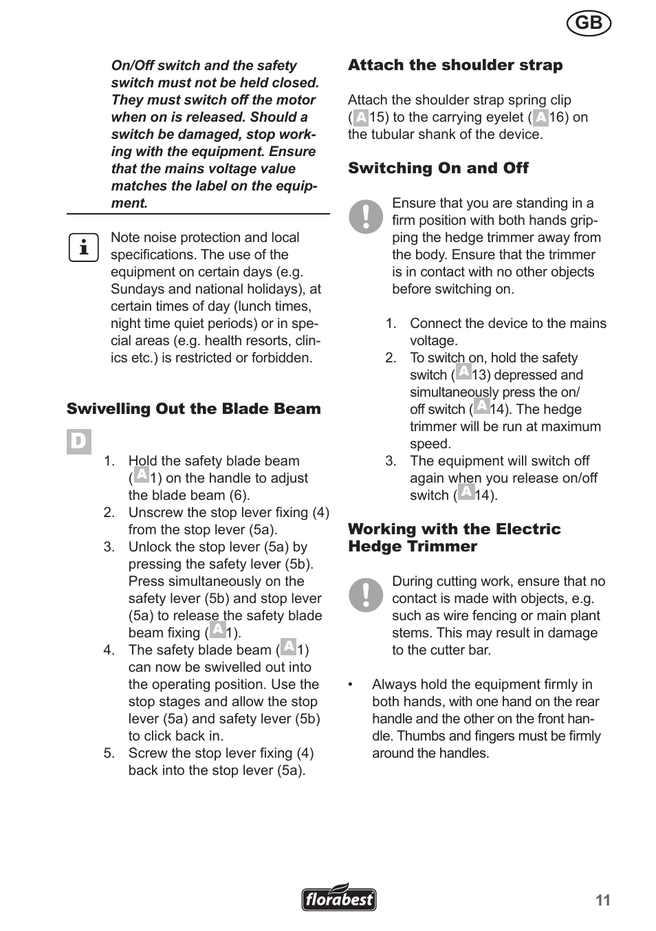 Florabest FHL 900 A1 User Manual | Page 11 / 106