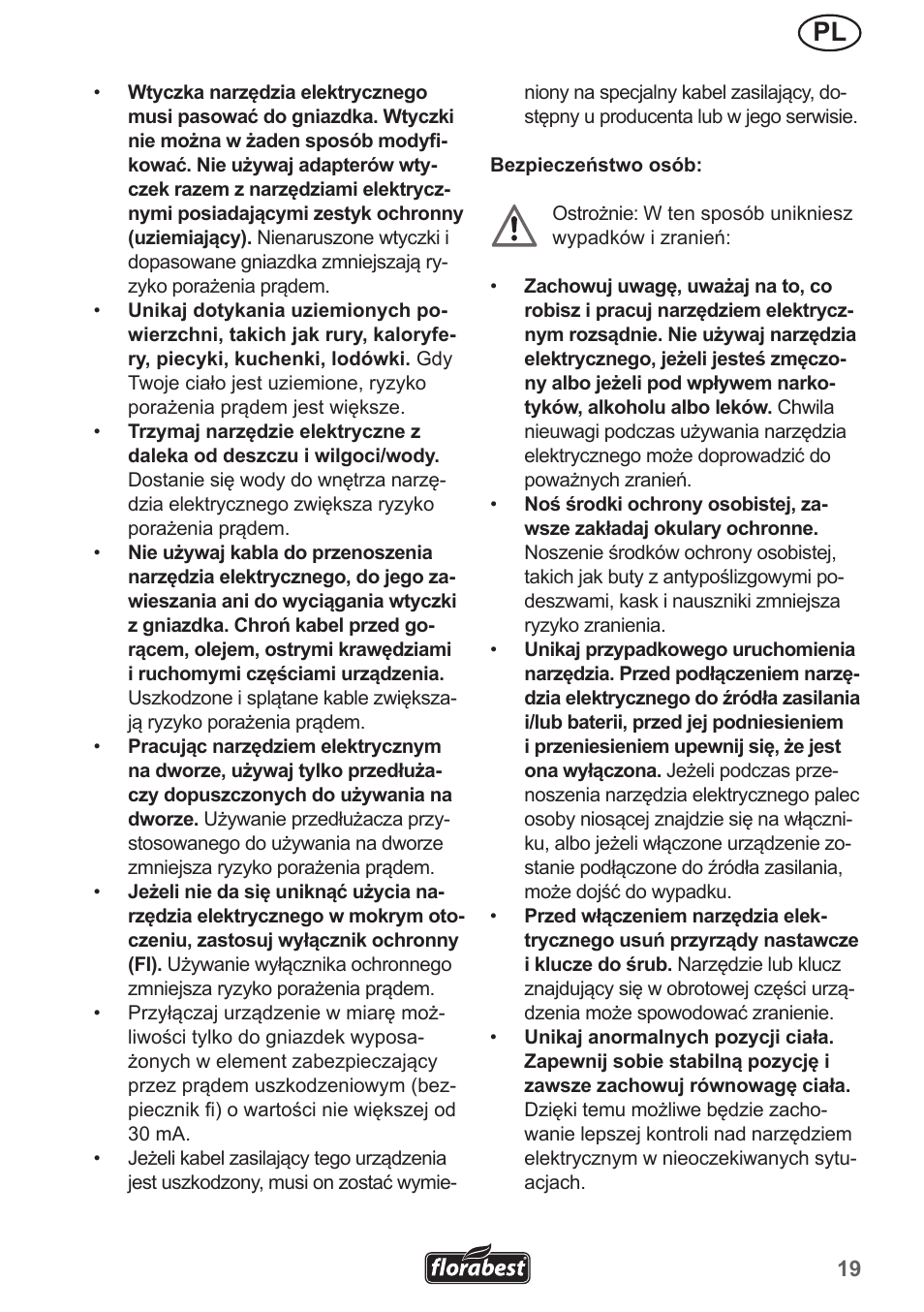 Florabest FHL 900 A1 User Manual | Page 19 / 106