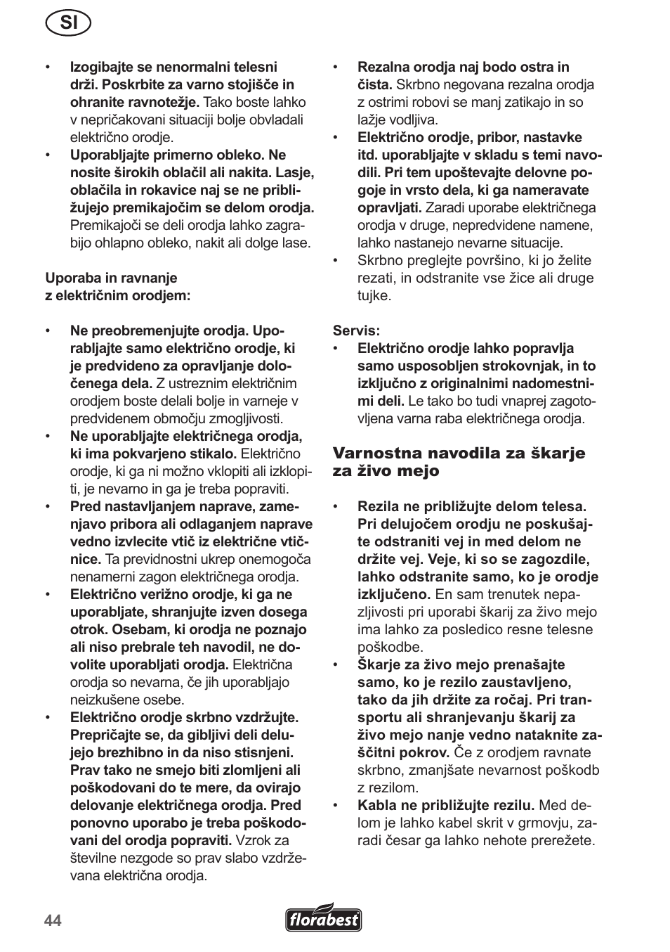 Florabest FHL 900 A1 User Manual | Page 44 / 106