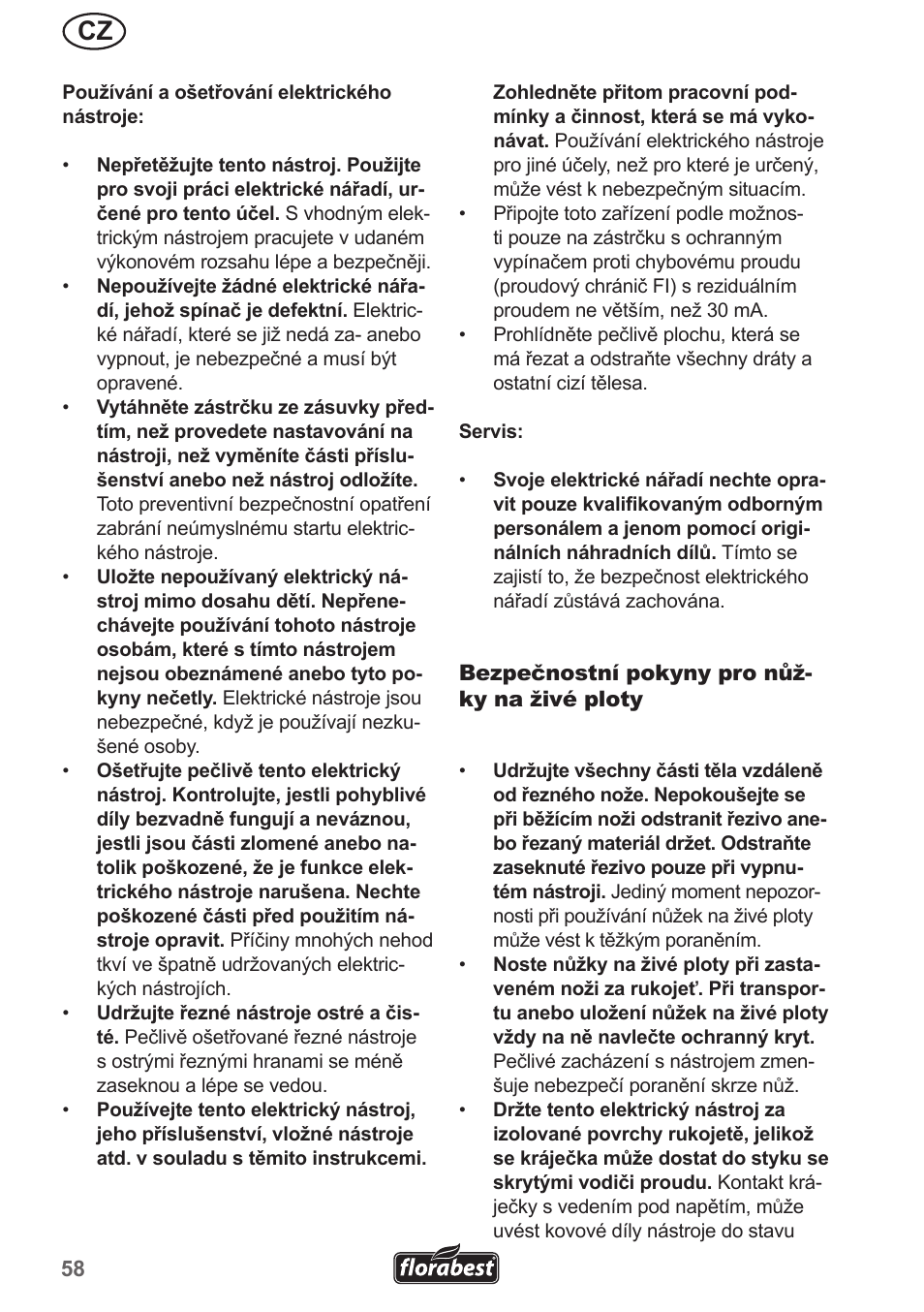 Florabest FHL 900 A1 User Manual | Page 58 / 106
