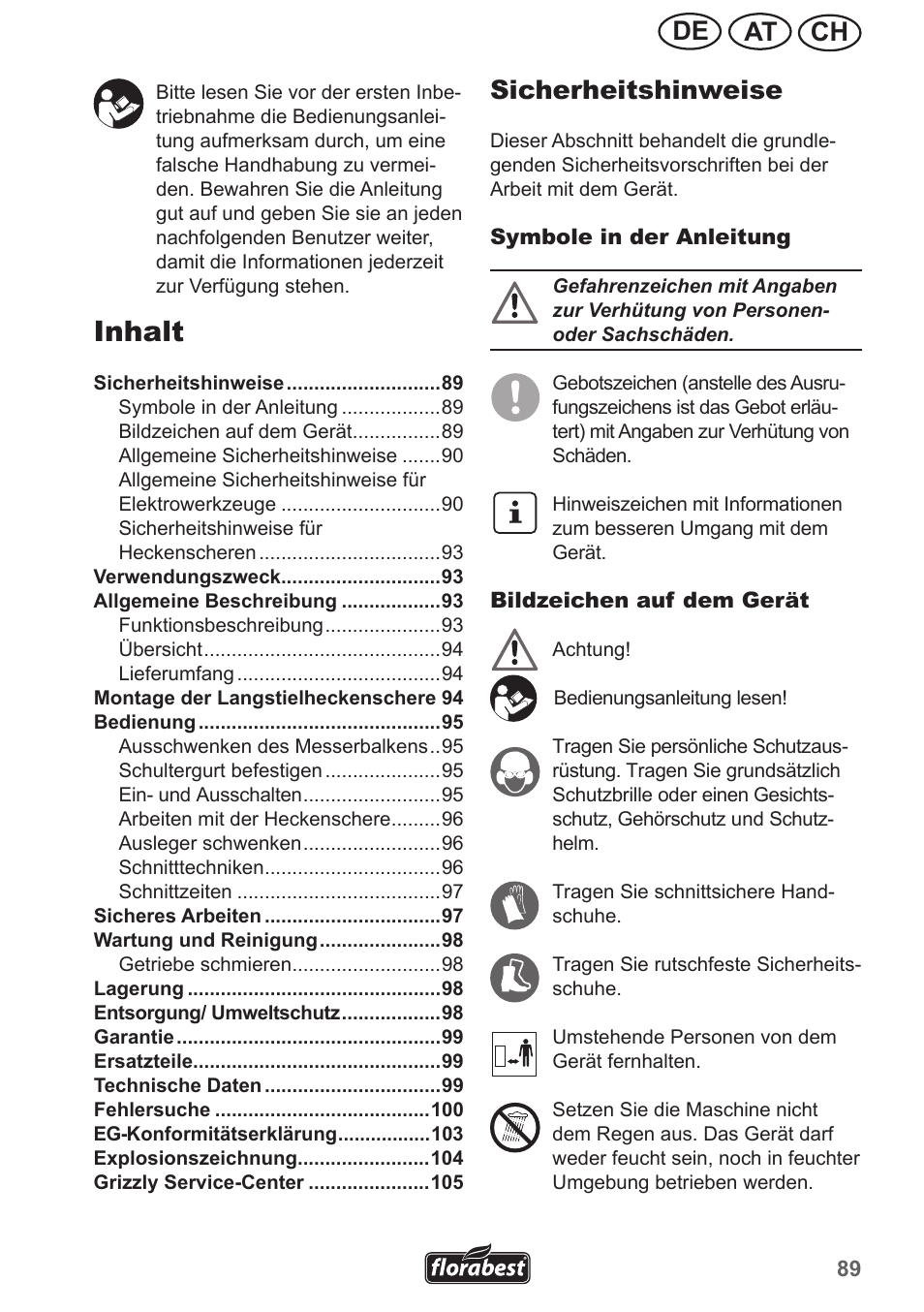Inhalt, Ch at de sicherheitshinweise | Florabest FHL 900 A1 User Manual | Page 89 / 106