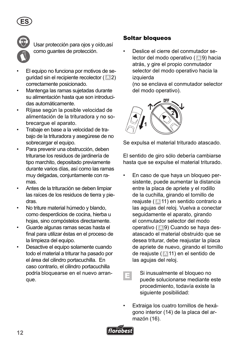 Florabest FLH 2500 A1 User Manual | Page 12 / 66