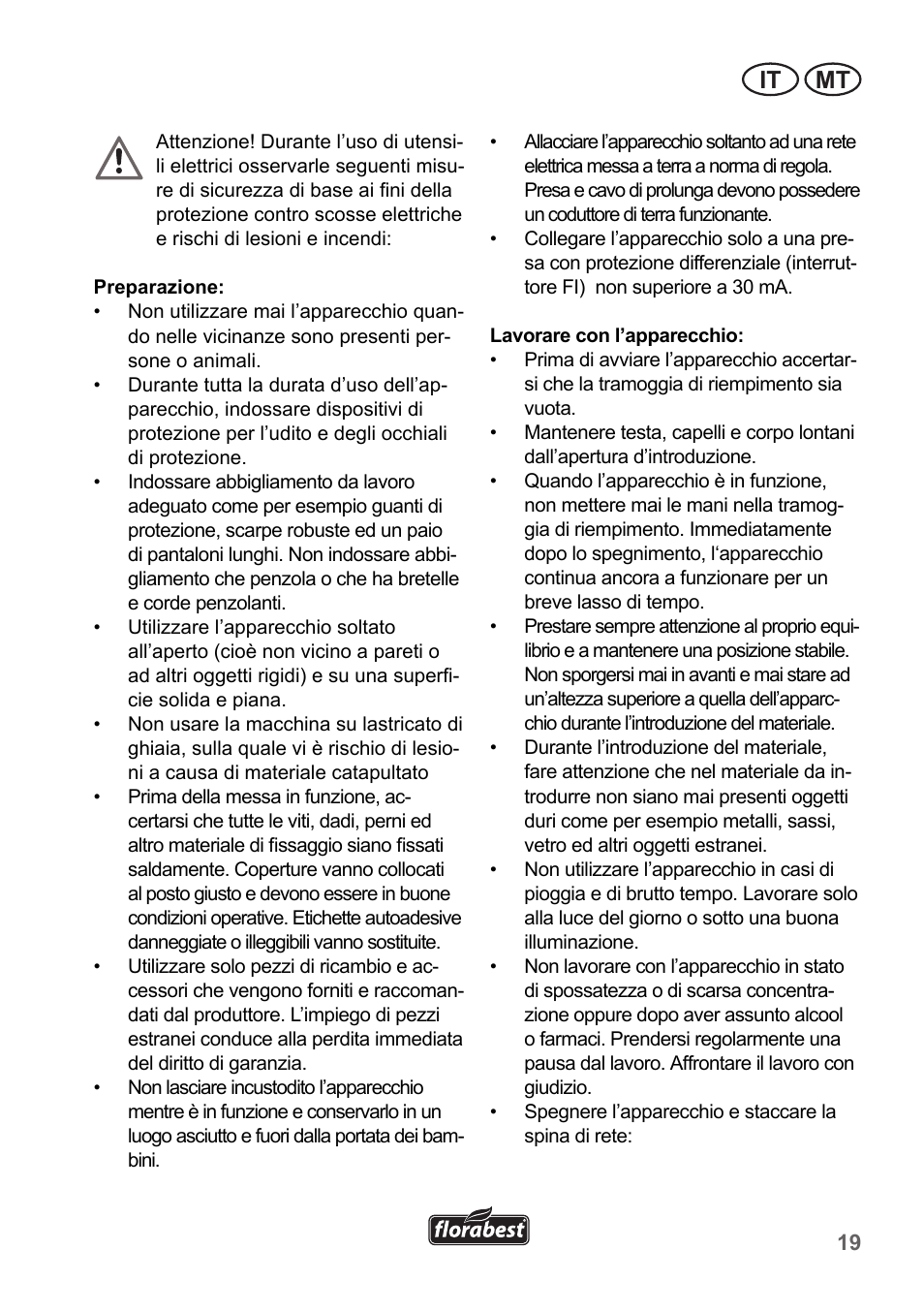 It mt | Florabest FLH 2500 A1 User Manual | Page 19 / 66