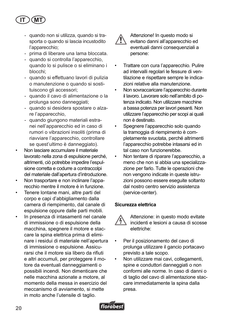 It mt | Florabest FLH 2500 A1 User Manual | Page 20 / 66