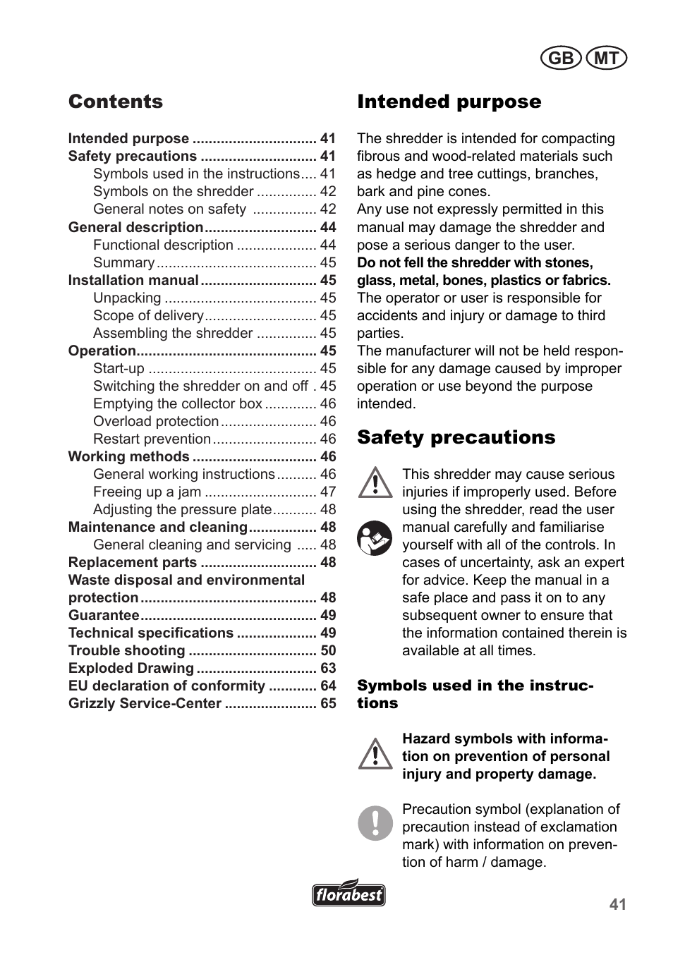 Florabest FLH 2500 A1 User Manual | Page 41 / 66