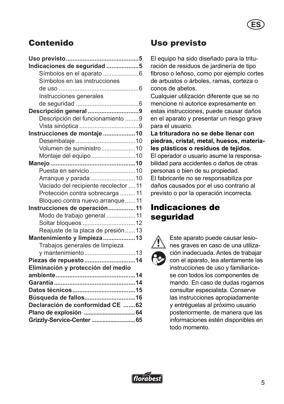 Florabest FLH 2500 A1 User Manual | Page 5 / 66