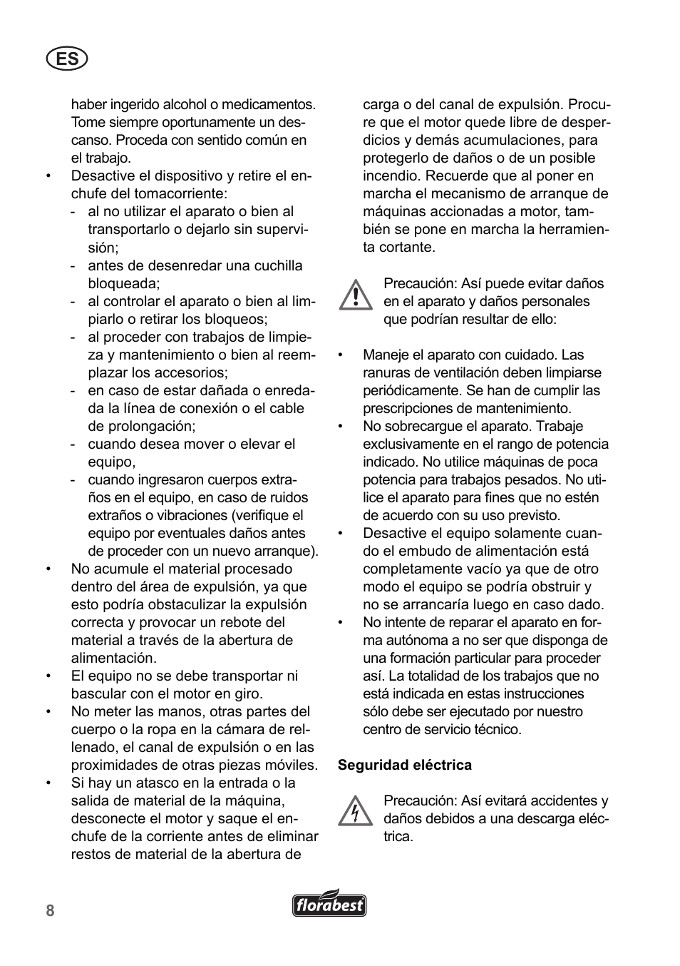Florabest FLH 2500 A1 User Manual | Page 8 / 66