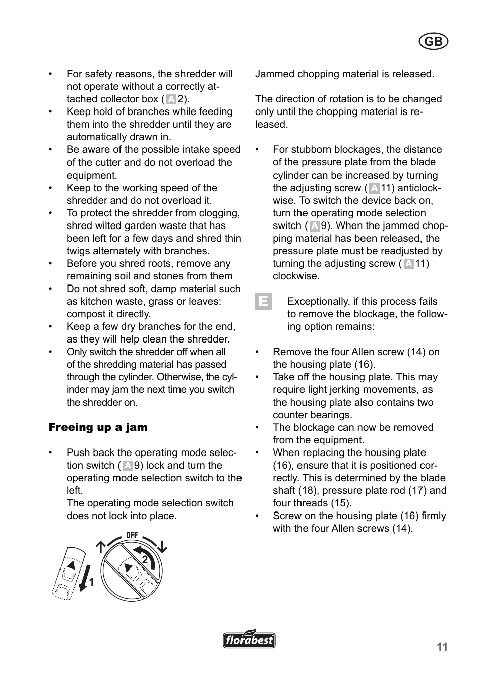 Florabest FLH 2500 A1 User Manual | Page 11 / 94