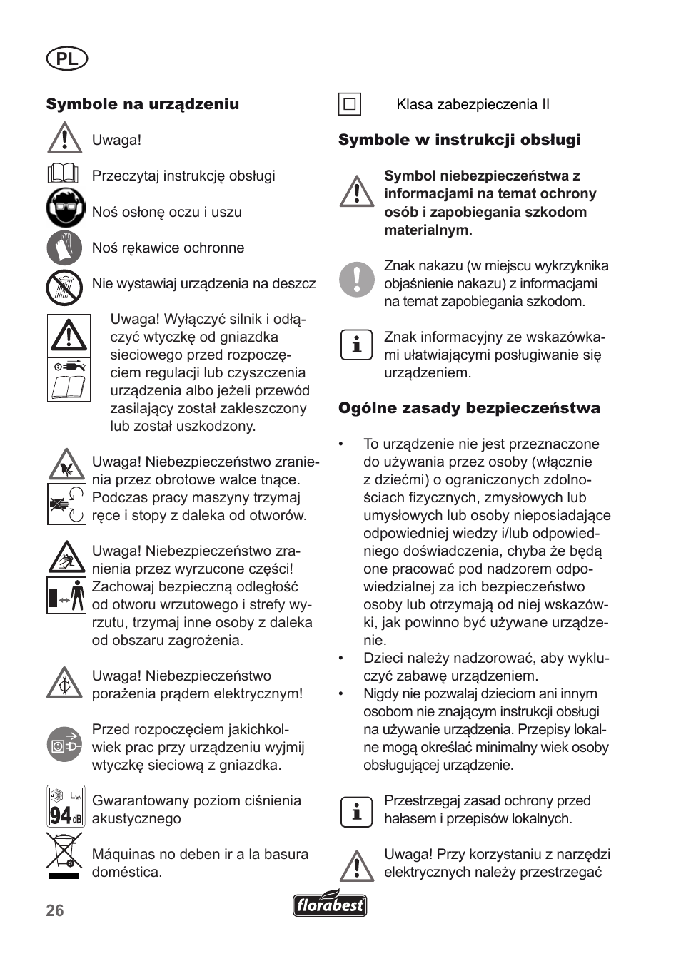 Florabest FLH 2500 A1 User Manual | Page 26 / 94