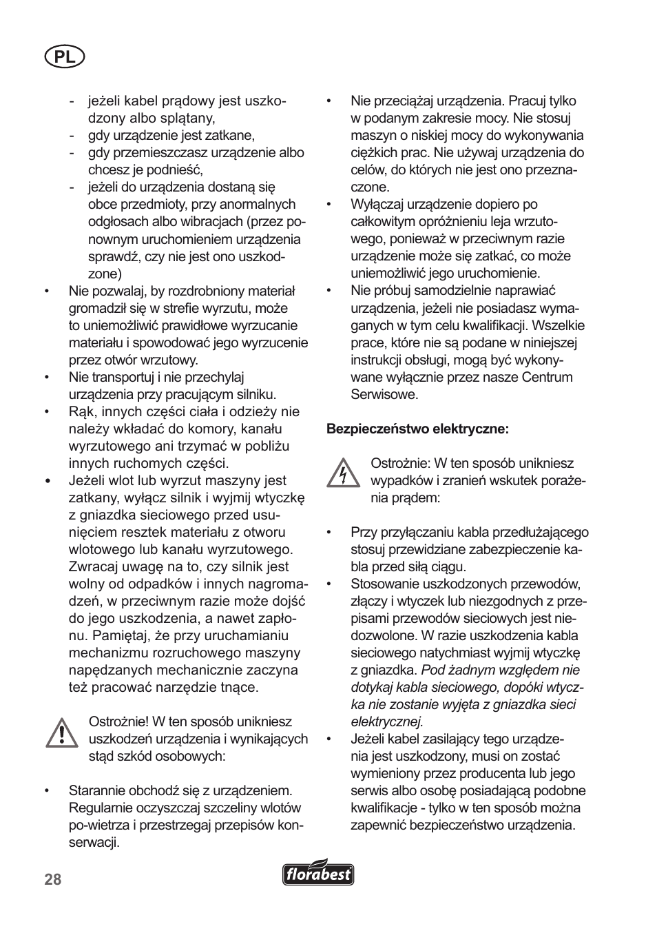 Florabest FLH 2500 A1 User Manual | Page 28 / 94